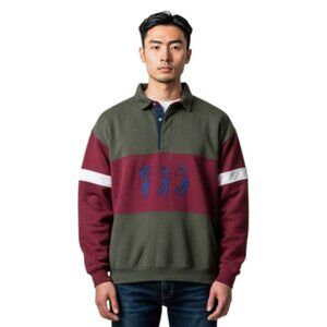 Bugle Boy Men's Size XL Long Sleeve Golf Polo Sweatshirt Vintage Sportsman 90s